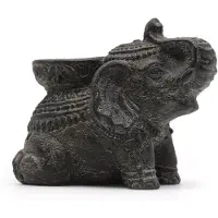 Ancient Wisdom - Decoratief beeld - Olifant wierook- en kaarsenhouder multicolor steen - beeldje - ornament - interieurdecoratie - cadeau - kunstwerk