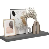 vidaXL Wandschap zwevend 80x23,5x3,8 cm MDF hoogglans grijs
