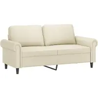 vidaXL Tweezitsbank 140 cm kunstleer crèmekleurig