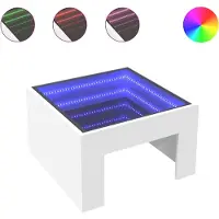 vidaXL Salontafel met Infinity LED 50x50x30 cm wit