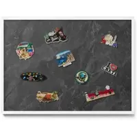 Tulup Magneetbord met Witte Frame - Grijs Magneetbord Met Decoratieve Patronen - 70 cm x 50 cm - Donkere stenen structuur - Magnetisch Wandbord - Magnetisch Bord Kindvriendelijk - Memobord Magnetisch