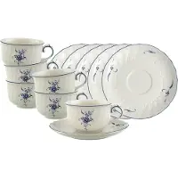 Villeroy & Boch Teetassen mit Untertassen Vieux Luxembourg 150 ml Set van 6