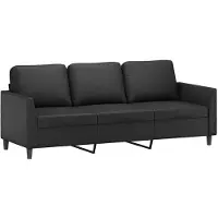 vidaXL Driezitsbank 180 cm kunstleer zwart