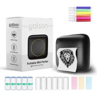 Gatson Mini Printer 300DPI - Inclusief 14 Rollen Papier (Sticker,