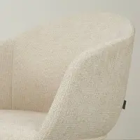 Nolon Nout-Otis Bureaustoel Cotton Beige - met Armleuning - Stof - Wieltjes - Wit Onderstel