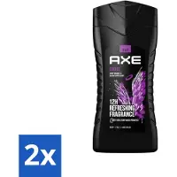 Axe 2 x - 3-in-1 Douchegel - Excite - Douchegel - Crisp Coconut & Black pepper - 100% Plantaardig - 250 ml - Douchegel - Excite - Kokosnoot En Zwarte Peper - 100% Prebiotica - Douchegel Geur
