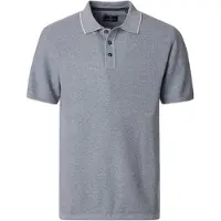 Casa Moda gebreide polo blauw 3 knoops sluiting