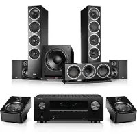 Teufel THEATER 500 Surround + DENON X3800H voor Dolby Atmos "5.1.2" Home cinema Zwart