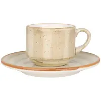 Bonna Aura Terrain - Espressokopjes en schoteltjes - 80 cc - Porselein - Set van 6