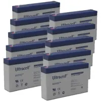 Ultracell 10 Stuks: UL7-6 VRLA AGM Loodaccu's (6V, 7.0 Ah, T1 terminal)