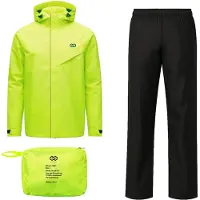 Infinity Goods Regenpak Nikki - Dames & Heren - Maat L - Waterdicht & Ademend - Reflecterend - Fluo Geel