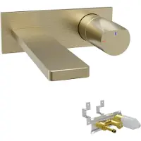 Blaufoss Eris EcoStart inbouw wastafelkraan Brushed Champagne Gold incl. inbouwelement