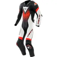 Dainese Laguna Seca 6 Zwart Wit Fluo Rood 1-Delig Motorpak Maat 52