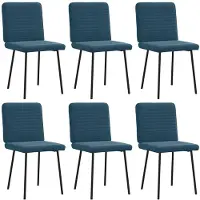 vidaXL Eetkamerstoelen 6 st fluweel blauw