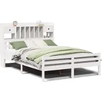vidaXL Bed met boekenkast zonder matras grenenhout wit 140x200 cm