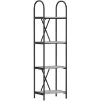 vidaXL Boekenplank 4-laags 40 x 30 x 146 cm Bewerkt hout Grijs Sonoma