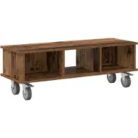 vidaXL TV Stand 100 x 35 x 35 cm Oudhout Bewerkt hout