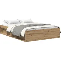 vidaXL Bedframe zonder matras spaanplaat artisanaal eikenkleurig