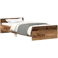 vidaXL Bedframe zonder matras bewerkt 90x200 cm bewerkt hout oud
