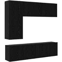 vidaXL TV Wand Eenheid 5 st Zwart Eiken Bewerkt hout
