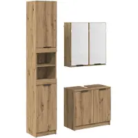 vidaXL Badkamerkast set 3 st Artisan Eiken 32 x 34 x 188,5 cm