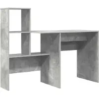 vidaXL Bureau Beton Grijs Bewerkt hout 131,5 x 50 x 106,5 cm