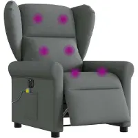 vidaXL Massagestoel elektrisch verstelbaar stof donkergrijs