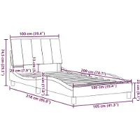 vidaXL Bedframe zonder matras "Hanko", zwart, 100x200 cm, stof