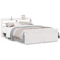vidaXL Bedframe met hoofdeinde zonder matras 140x200 cm wit