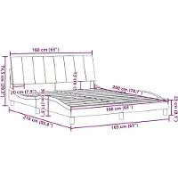 vidaXL Bedframe zonder matras "Hanko" stof crèmekleurig 160x200 cm