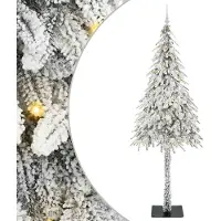 vidaXL Kerstboom met 300 LED met standaard Wit 210 cm PE en Staal