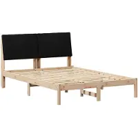 vidaXL Bedframe met hoofdeinde Bruin 135 x 190 cm Massief grenenhout