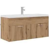 vidaXL Badkamerkast Artisan Eiken 100 x 38,5 x 46 cm Bewerkt hout