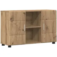 vidaXL Dressoir FLORIN 88,5 x 30,5 x 55,5 cm Artisan Eiken