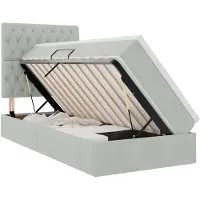 vidaXL Opslag bed met matras met opslag Lichtgrijs 90 x 190 cm Fluweel