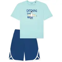Schiesser Nachtkledij ' Teens Nightwear ' blauw / turquoise