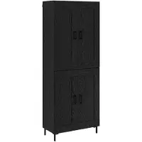 vidaXL Highboard 2 st Zwart Eiken 69,5 x 34 x 180 cm Bewerkt hout