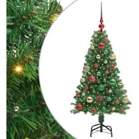 vidaXL Kunstkerstboom Groen 120 cm PVC en Staal en Kunststof