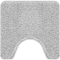 vidaXL Antislip Badmat met Toilet Uitsnede Grijs 50 x 50 cm PP