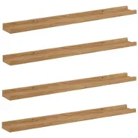 vidaXL Wandplank Muurmontage 4 st Bruin 80 x 9 x 3 cm Bewerkt hout