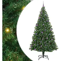 vidaXL Kunstkerstboom Groen 240 cm PVC en Staal en Kunststof