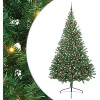 vidaXL Kunststof Voorverlichte Kerstboom met 300 LED Groen 240 cm PVC