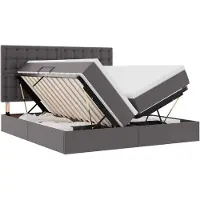 vidaXL Opbergbed met matras met opslag Grijs 180 x 200 cm Kunstleer