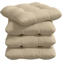 vidaXL Zitkussens 4 st Microvezel Stof Crèmekleurig 40 x 40 cm