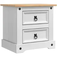 vidaXL Nachtkastje Corona Wit 53 x 39 x 47 cm Massief grenenhout
