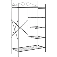 vidaXL Open Kledingkast met plank Zwart 104,5 x 45 x 172 cm Staal