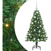 vidaXL Kunstkerstboom Groen 120 cm PVC en Staal en Kunststof