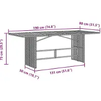 vidaXL Tuin Eettafel Set 7 st Grijs en Bruin poly rattan