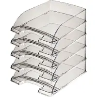Leitz Opbergmand standaard 5226, kunststof, 5 stuks, transparant grijs