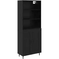 vidaXL Highboard 2 st Zwart Eiken 69,5 x 34 x 180 cm Bewerkt hout